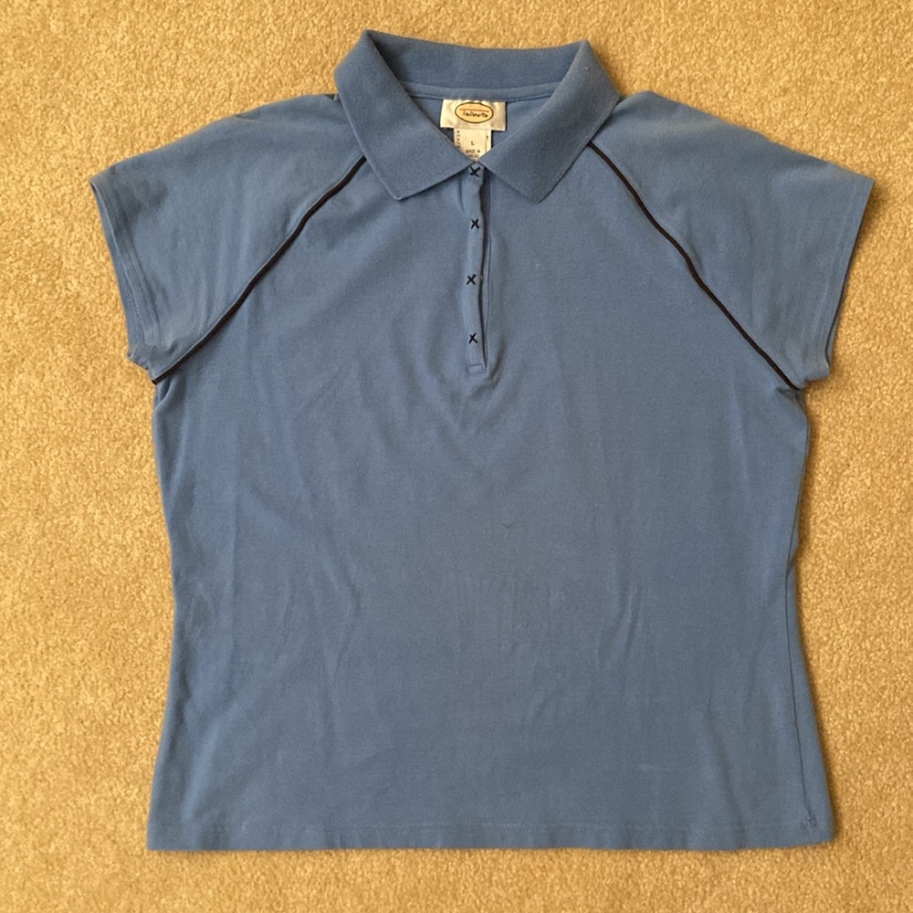 Talbots short sleeve top polo with snap closure